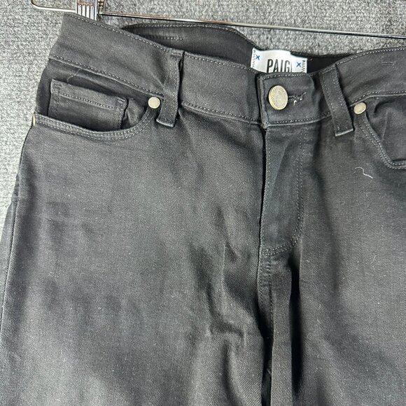 PAIGE Jeans Womens 27 Verdugo Ultra Skinny Black Stretch Pockets Logo - Picture 4 of 10